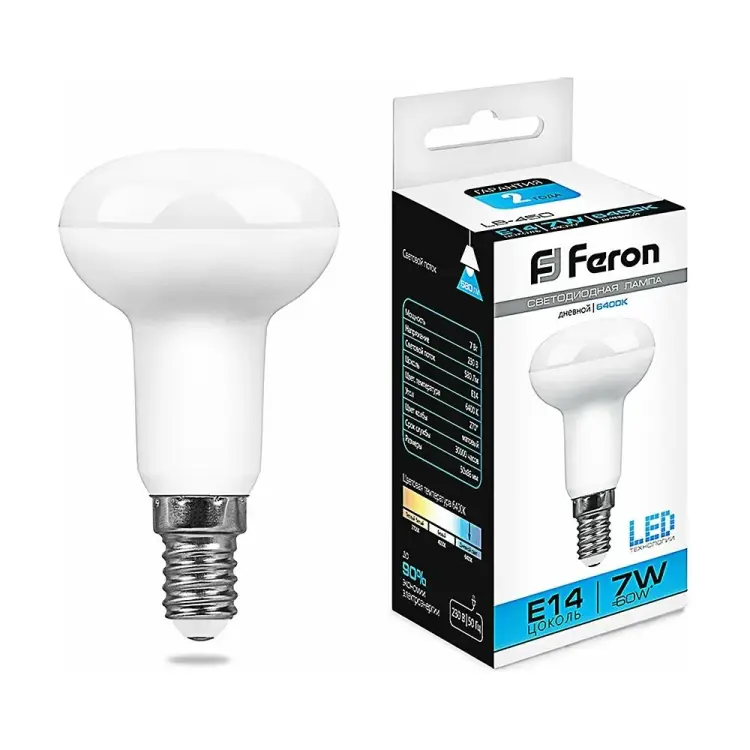 Светодиодная лампа FERON LB-450 E14 7W 6400K 25515