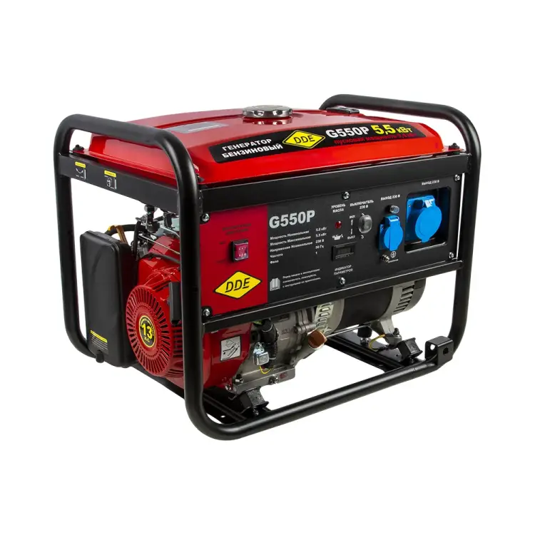 Бензиновый генератор DDE DDE G550P 1ф 5,0/5,5/9,4 кВт бак 25 л двигатель 13 лc