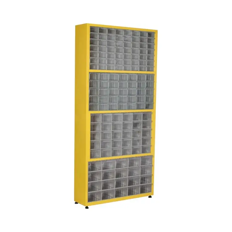 Шкаф Sembol Plastik TMD7 желтый, комплект/141 ящик, 920x235x1960 мм 20151