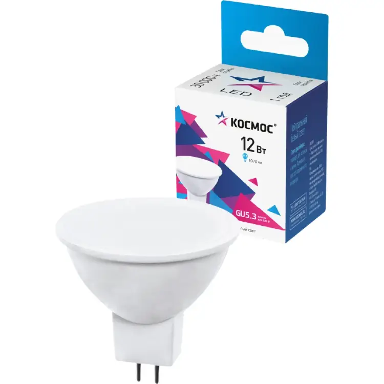Светодиодная лампа КОСМОС LED JCDR LkecLED12wJCDRC45 Светодиодная лампа КОСМОС LED JCDR LkecLED12wJCDRC45