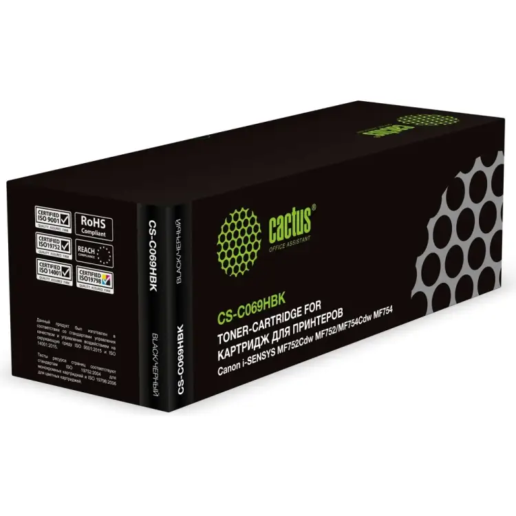 Лазерный картридж для Canon i-SENSYS MF752Cdw MF752/MF754Cd Cactus CS-C069HBK 069H 1961516