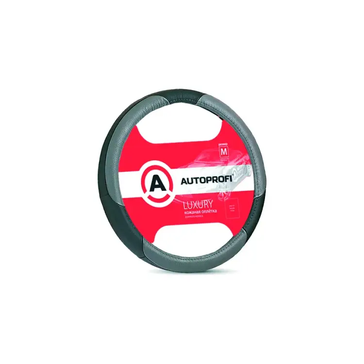 Оплетка руля AUTOPROFI LUXURY AP-1010 BK GY M