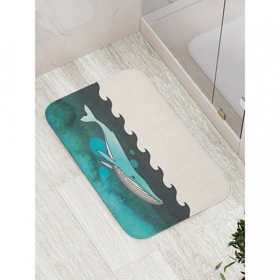 Противоскользящий коврик для ванной, сауны, бассейна JOYARTY Сомнительный кит