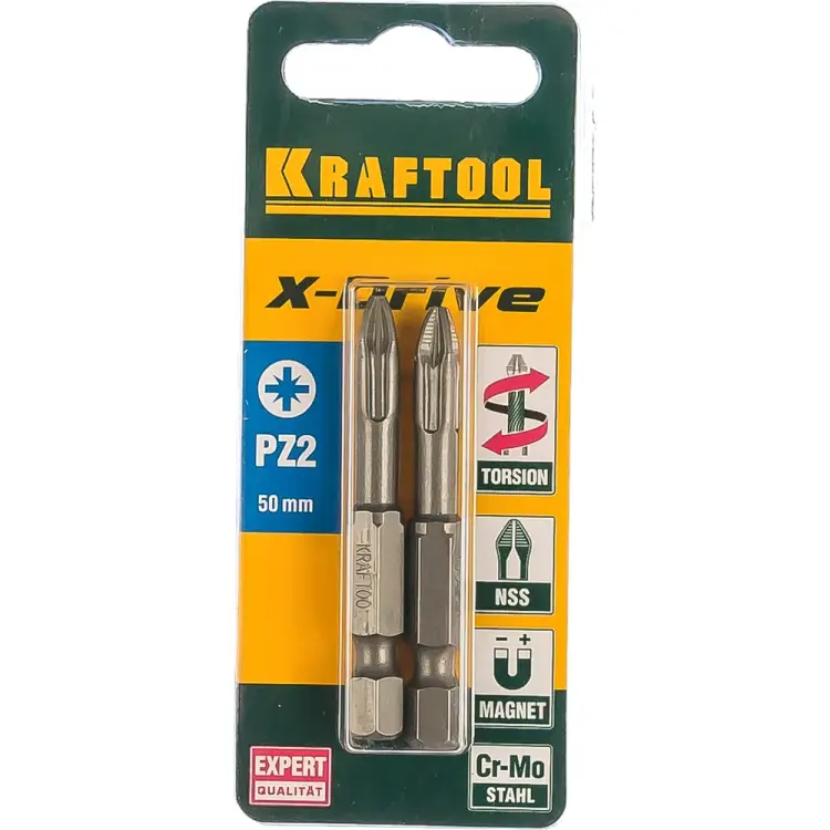 Торсионные кованые биты KRAFTOOL ЕХPERT 26123-2-50-2 Торсионные кованые биты KRAFTOOL ЕХPERT 26123-2-50-2