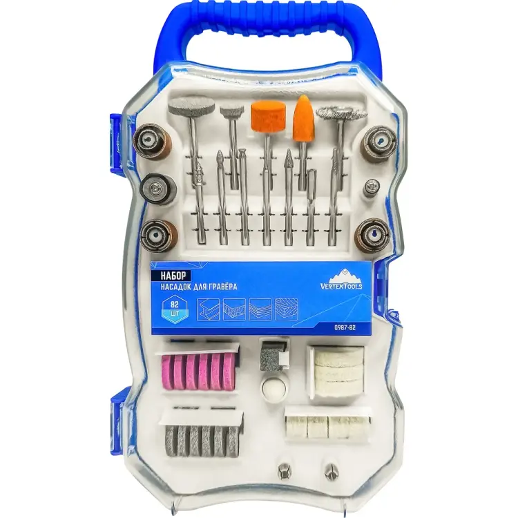 Набор насадок для гравера vertextools 0987-82 Набор насадок для гравера vertextools 0987-82