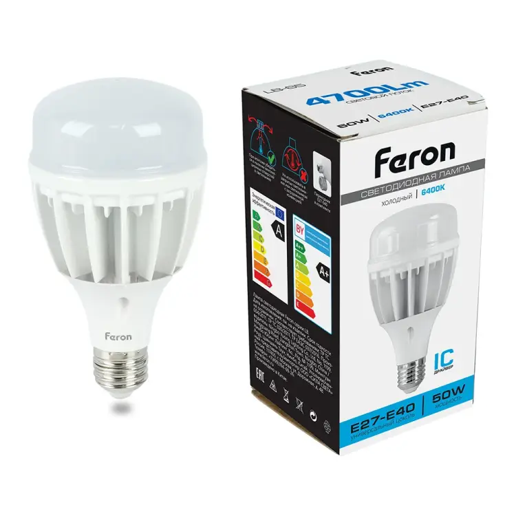 Светодиодная лампа FERON 50W 230V E40 6400K, LB-65 25539