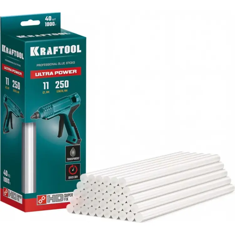 Ультрамощные клеевые стержни KRAFTOOL Ultra Power 06848-40 Ультрамощные клеевые стержни KRAFTOOL Ultra Power 06848-40