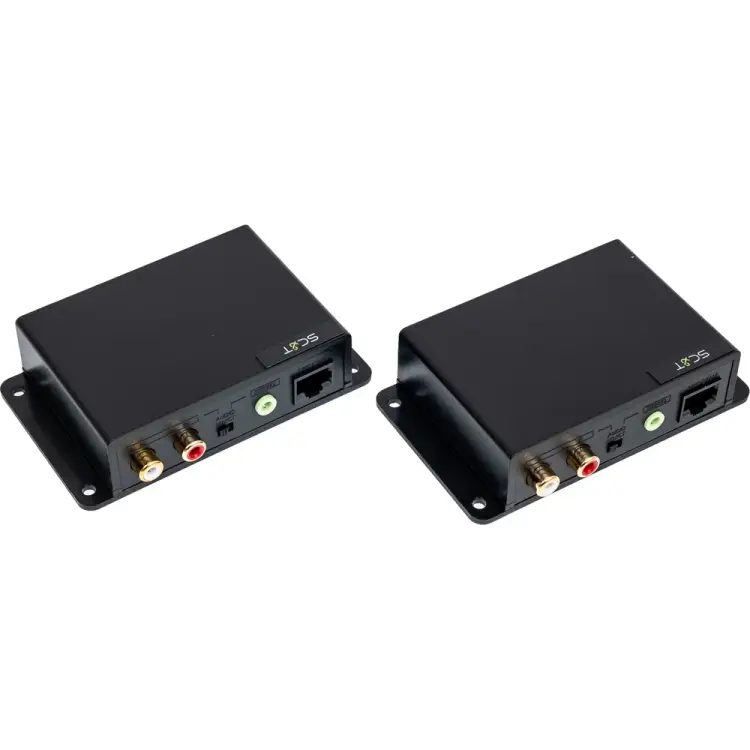 Комплект для передачи стерео аудиосигнала на расстояние до 600 м по кабелю витой пары SC&T sct0801