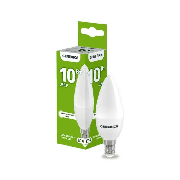Светодиодная лампа GENERICA LL-C35-10-230-40-E14-G