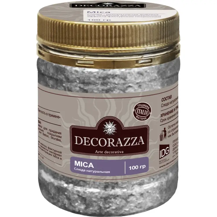 Слюда декоративная для фактурных штукатурок Decorazza DEC MICA DMC-100 Слюда декоративная для фактурных штукатурок Decorazza DEC MICA DMC-100