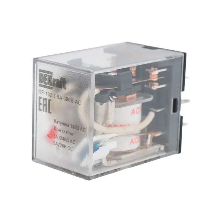Трехконтактное промежуточное реле DEKraft пр-102 23884DEK