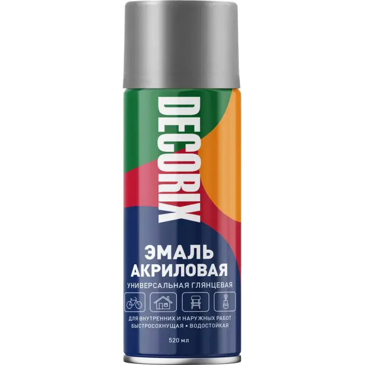 Универсальная аэрозольная акриловая эмаль Decorix 0101-25 DX Универсальная аэрозольная акриловая эмаль Decorix 0101-25 DX