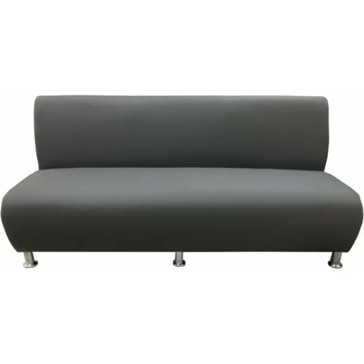 Трехместная секция дивана Мягкий Офис серая КЛ701СР