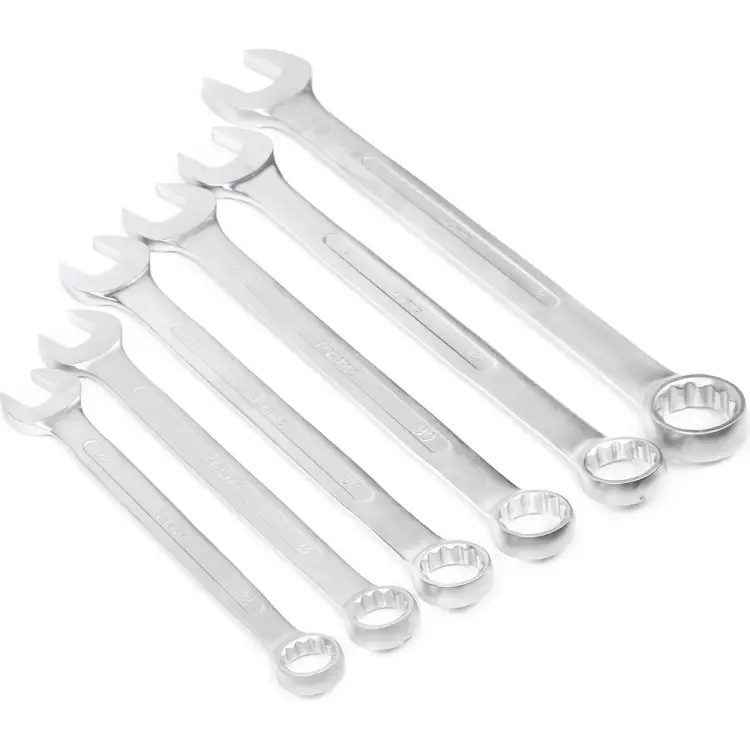 Набор комбинированных хромированных ключей HORTZ 1065893 Набор комбинированных хромированных ключей HORTZ 1065893