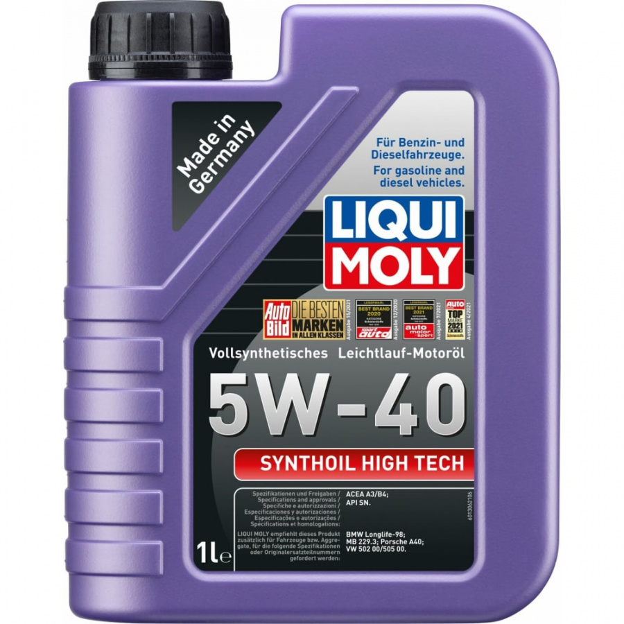 Синтетическое моторное масло LIQUI MOLY Synthoil High Tech 5W-40 SN A3/B4