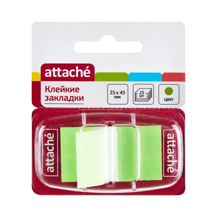 Пластиковые клейкие закладки Attache 166082