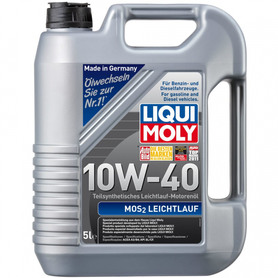 Полусинтетическое моторное масло LIQUI MOLY MoS2 Leichtlauf 10W-40 SL/CF;A3/B3