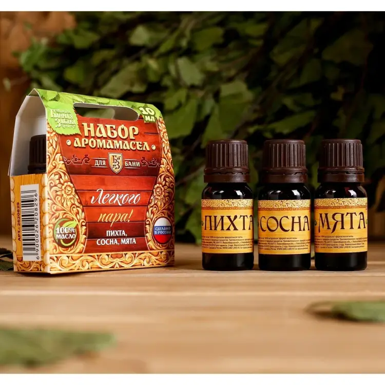 Набор аромамасел Банная забава Лёгкого пара 2620829 Набор аромамасел Банная забава Лёгкого пара 2620829