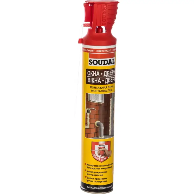 Монтажная пена для окон, дверей Soudal GENIUS GUN 131132 Монтажная пена для окон, дверей Soudal GENIUS GUN 131132