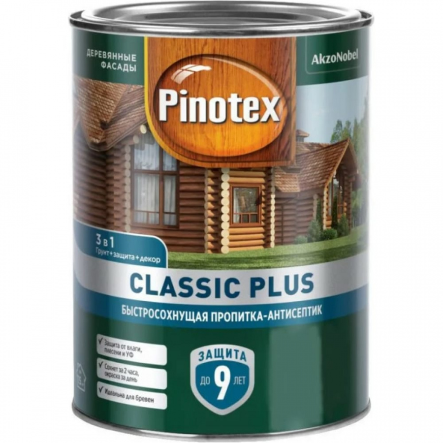 Быстросохнущая пропитка-антисептик Pinotex CLASSIC PLUS