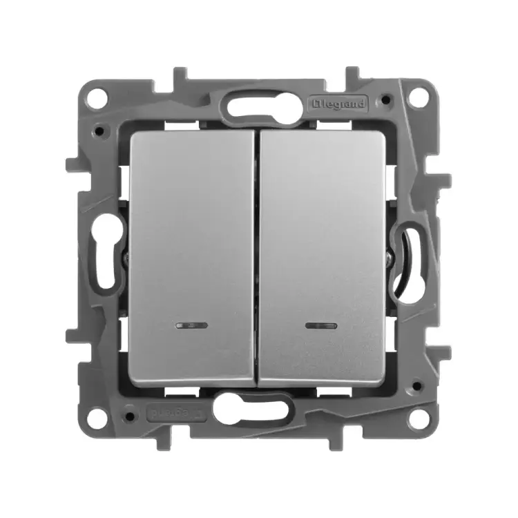 Двухклавишный выключатель Legrand Etika 672404