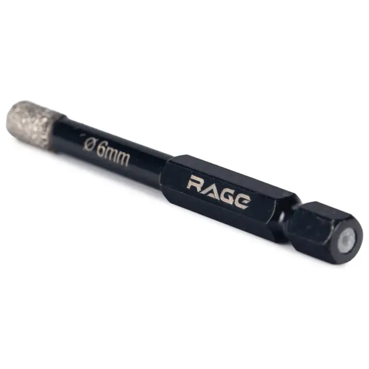 Алмазная коронка по керамограниту RAGE 6 мм с шестигранным хвостовиком 559531