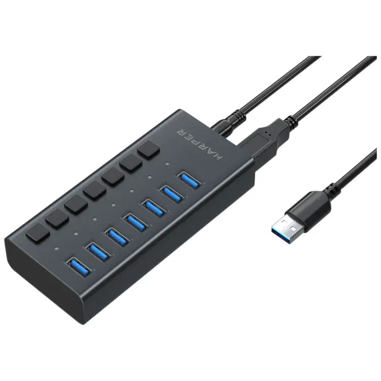 Usb-концентратор Harper HUB-07MB Black H00003295