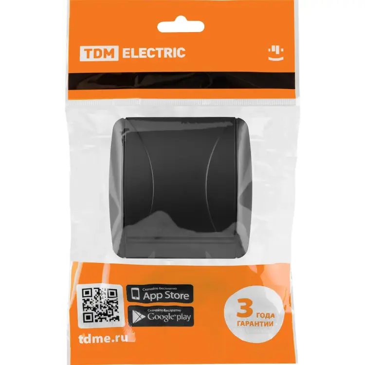 Розетка TDM ELECTRIC 2П+З открытой установки IP54 16А с крышкой графит "Селигер" SQ1818-0313