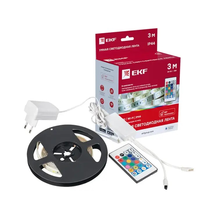 Умная светодиодная лента EKF Connect slswf-3-rgbw