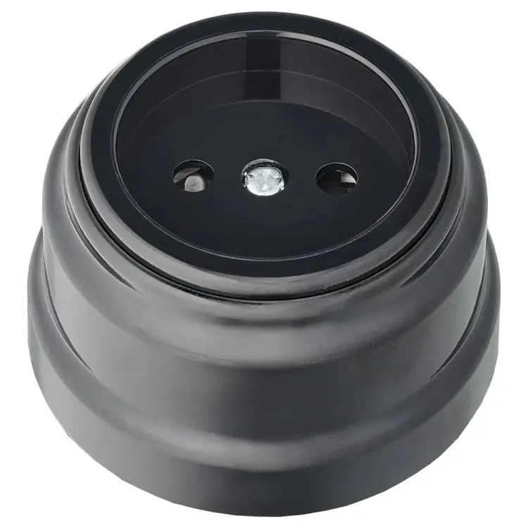 Одноместная розетка BYLECTRICA РЕТРО РА16-0205 черный