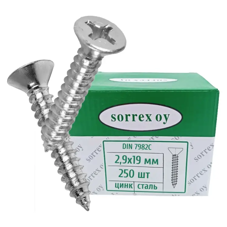 Саморез SORREX 7982C-ZN-M2.9X19 7982C-1-029-019 250