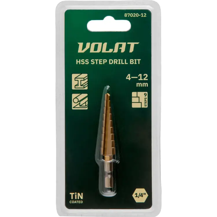 Ступенчатое сверло по металлу ВОЛАТ 87020-12