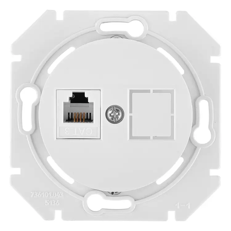 Механизм телефонной розетки BYLECTRICA ПРОВАНС ТР4-6301 серебро