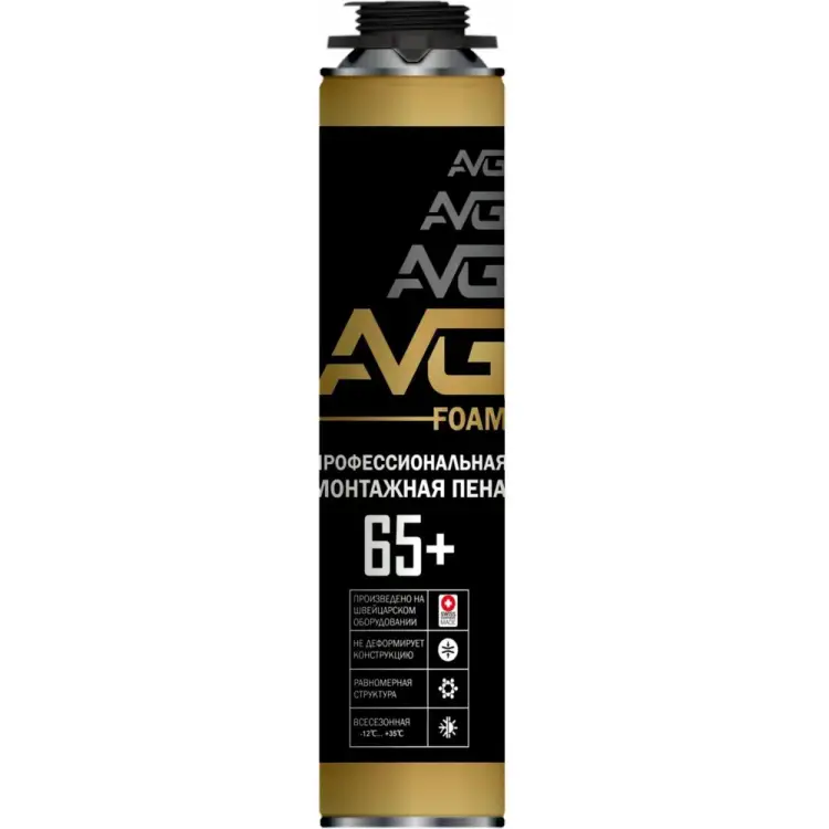 Профессиональная монтажная пена AVG 65+ пена 65+ всесезонная