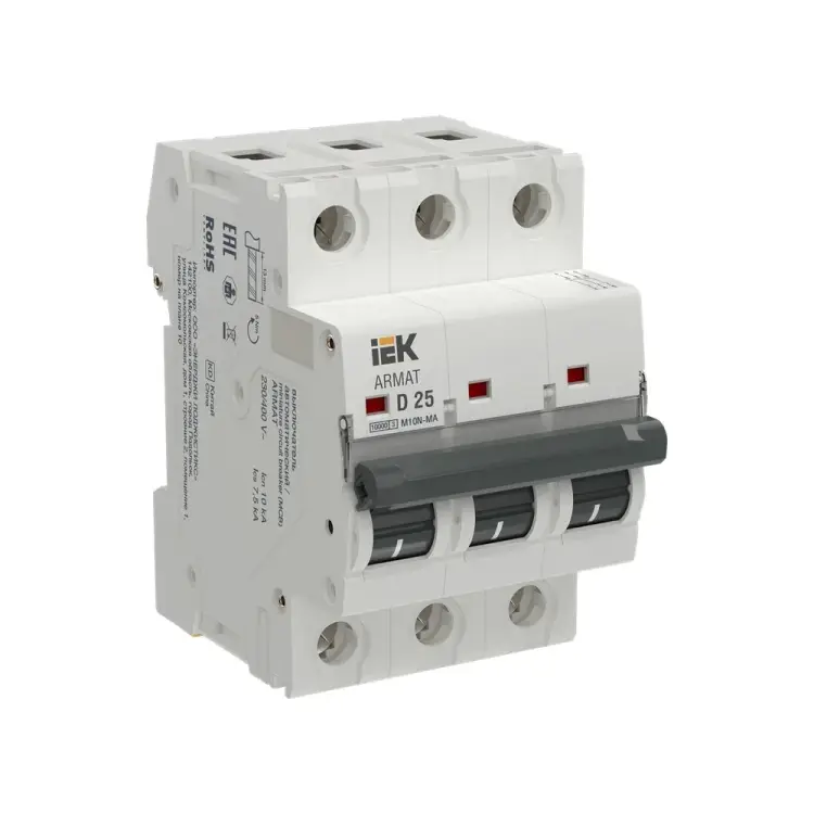 Автоматический выключатель IEK ARMAT M10N-MA 3P D 25А AR-M10N-MA-3-D025