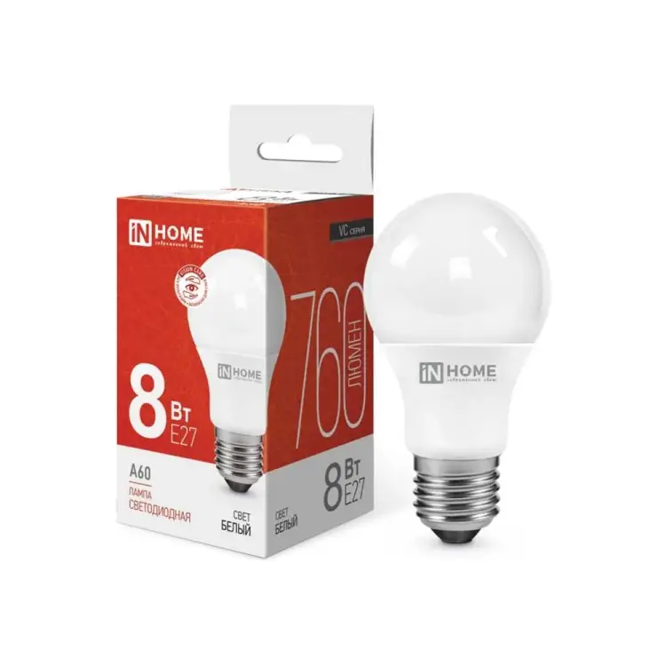 Светодиодная лампа IN HOME LED-A60-VC 4690612024028