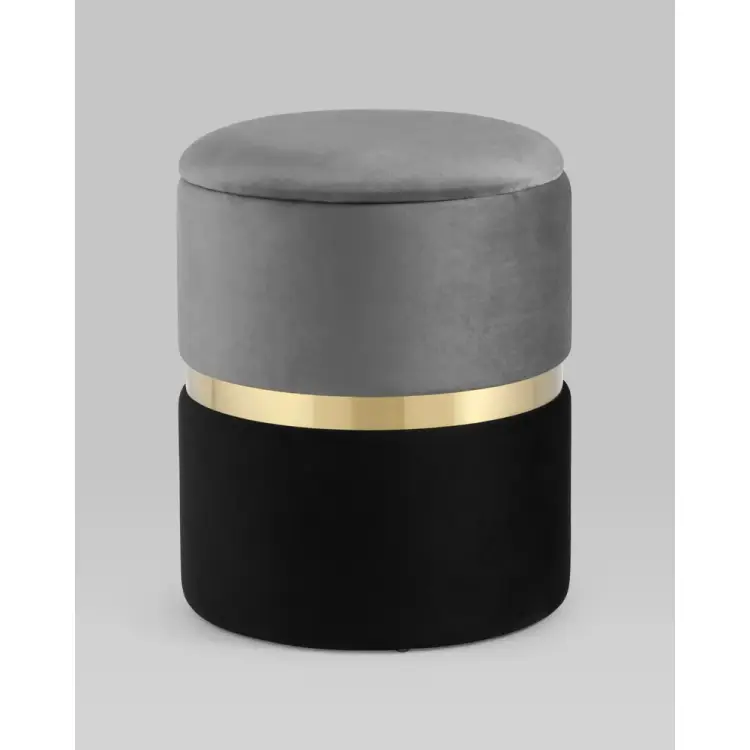 Пуф Стул Груп Кэрри с ящиком, велюр серо-черный 19A060VA-8167-55/70 Пуф Стул Груп Кэрри с ящиком, велюр серо-черный 19A060VA-8167-55/70