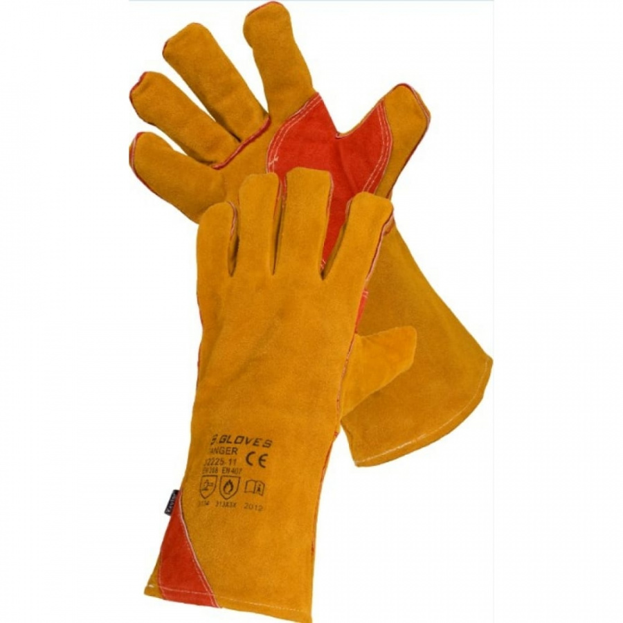 Спилковые пятипалые краги S. GLOVES TANGER