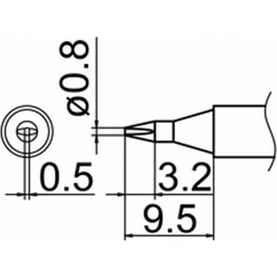 Наконечник для станций FX-950/FX-951/FX-952/FM-203 HAKKO T12-D08