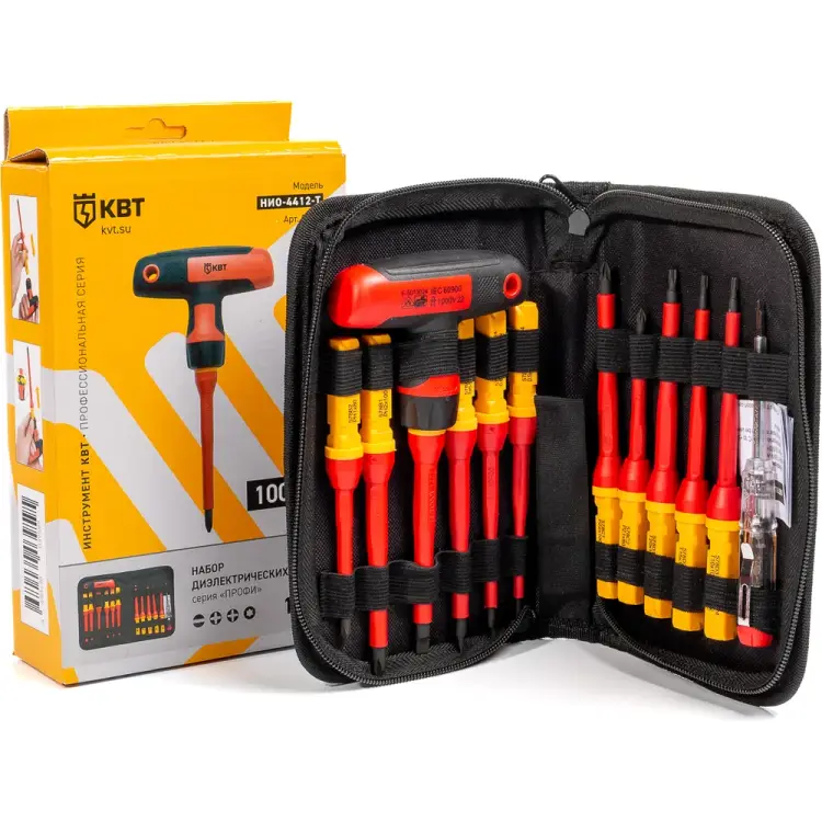 Набор диэлектрических отверток КВТ Профи 87128 Набор диэлектрических отверток КВТ Профи 87128