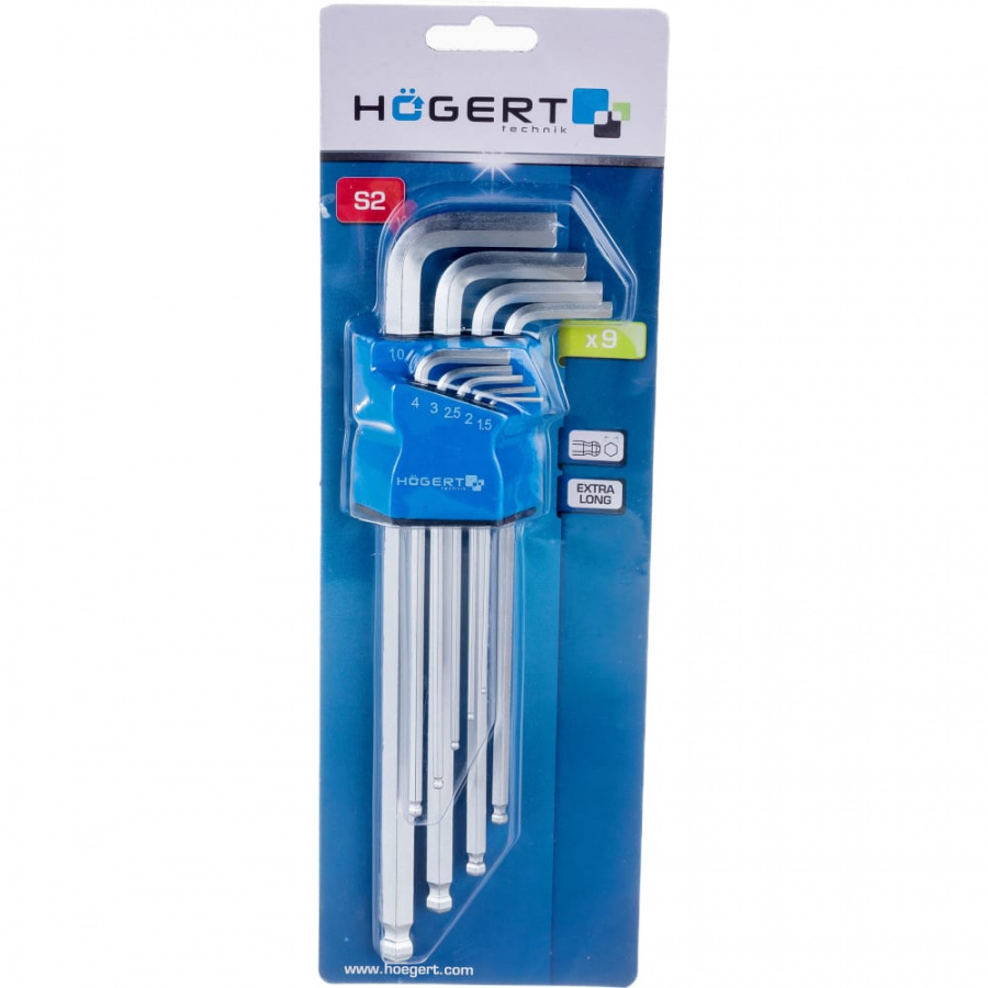 Набор шестигранных Г-образных ключей HOEGERT TECHNIK HT1W826