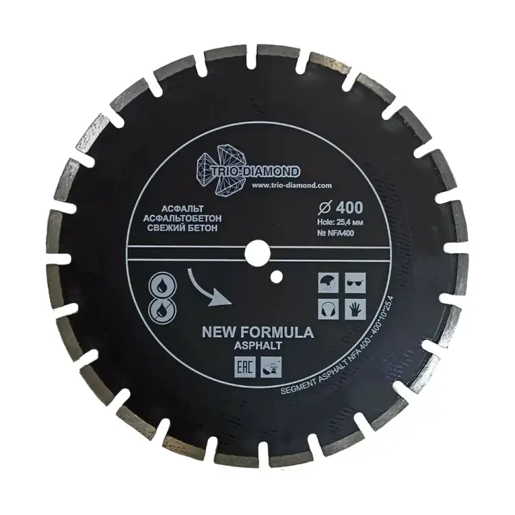 Отрезной алмазный диск по асфальту TRIO-DIAMOND New Formula NFA400 Отрезной алмазный диск по асфальту TRIO-DIAMOND New Formula NFA400