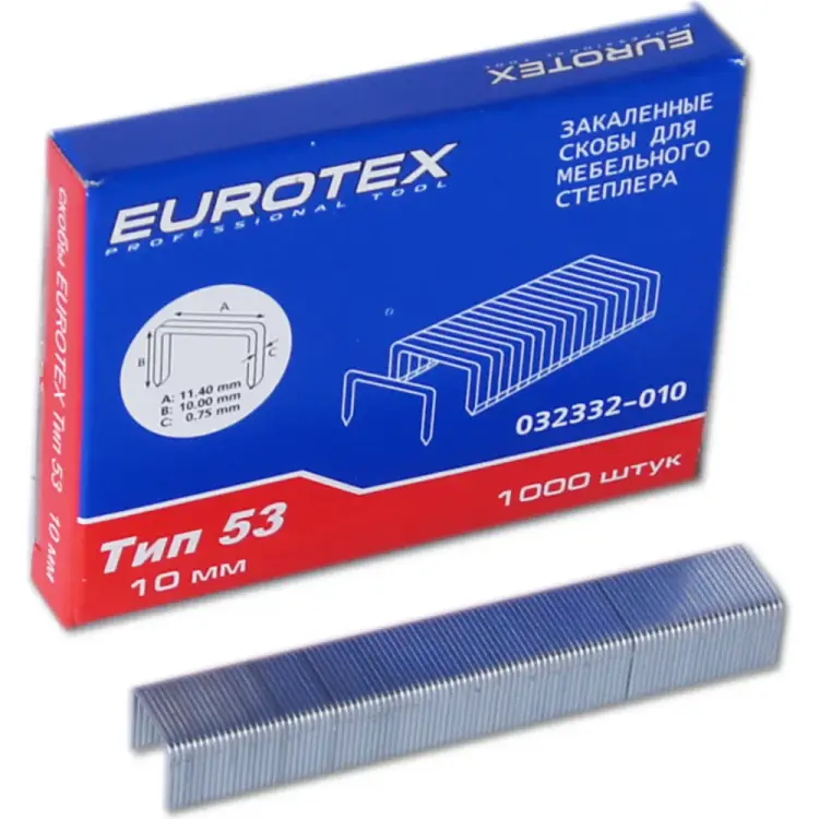 Скобы для мебельного степлера EUROTEX 032332-010