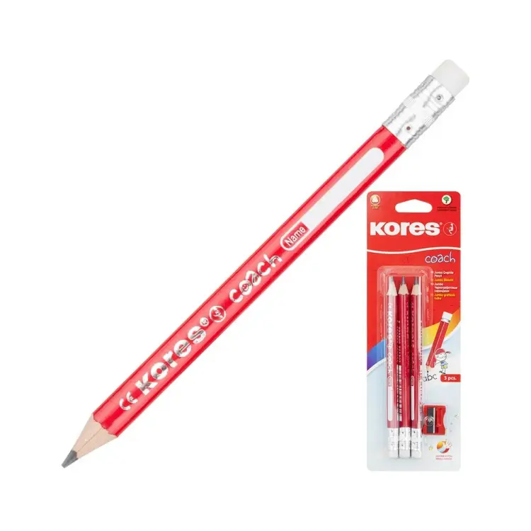 Трехгранные чернографитные карандаши Kores JUMBO 246167