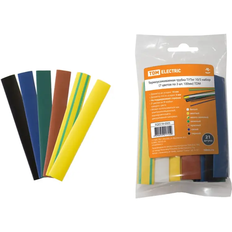 Термоусаживаемая трубка TDM ELECTRIC ТУТнг 10/5 SQ0518-0505