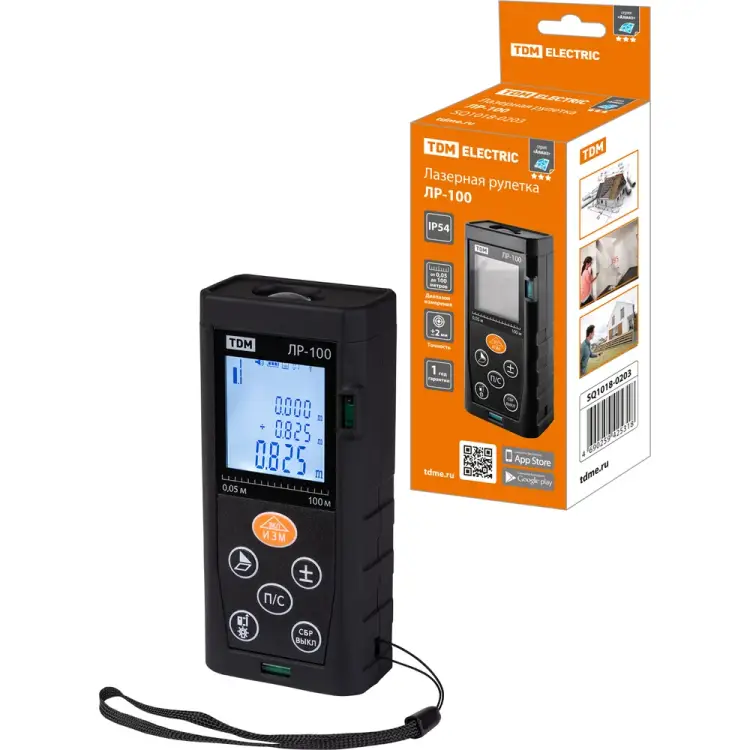 Лазерная рулетка TDM ELECTRIC ЛР-100 SQ1018-0203