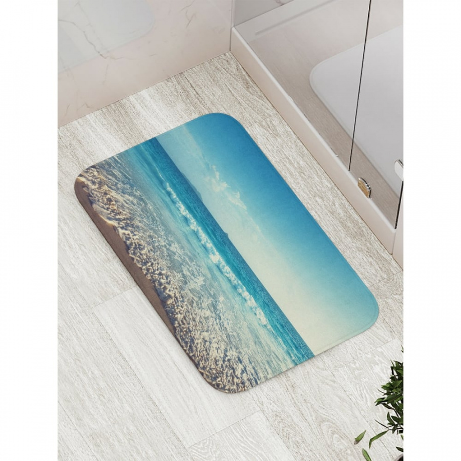 Противоскользящий коврик для ванной, сауны, бассейна JOYARTY Прогулка к волнам