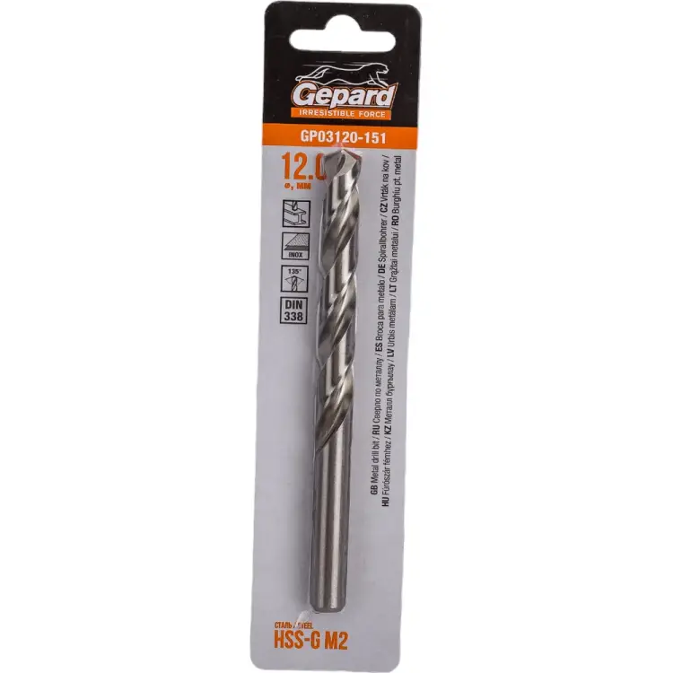 Спиральное сверло по металлу Gepard GP03120-151 Спиральное сверло по металлу Gepard GP03120-151