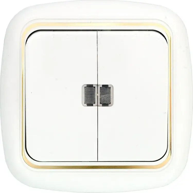 Двухклавишный выключатель BYLECTRICA ГАРМОНИЯ ЛЮКС С510-207 з