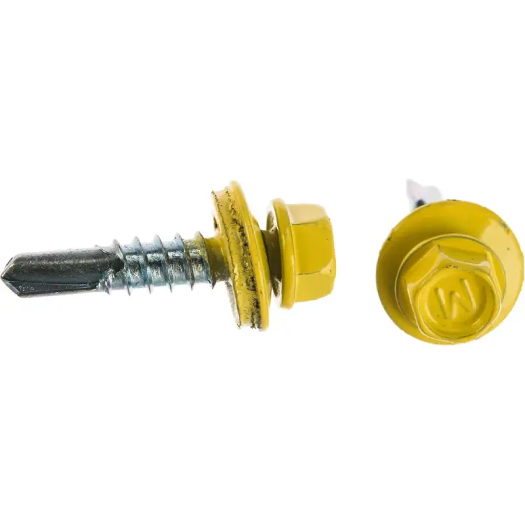 Кровельный саморез качественный крепеж 5.5/25 RAL1018200 (200 шт.) 1000201